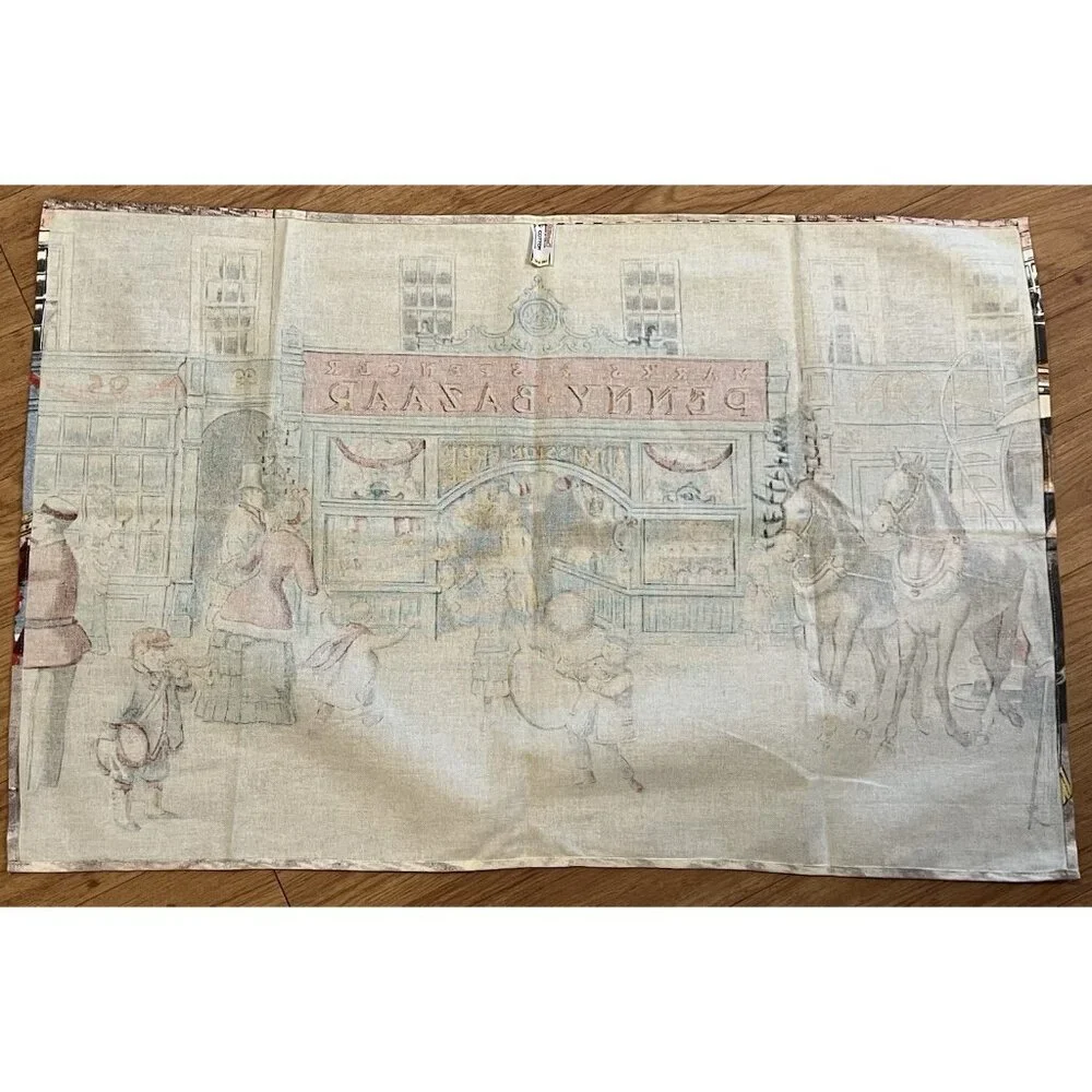 Vintage Tea Towel Marks & Spencer Penny Bazaar 100% Cotton Made In UK Christmas - Picture 10 of 11